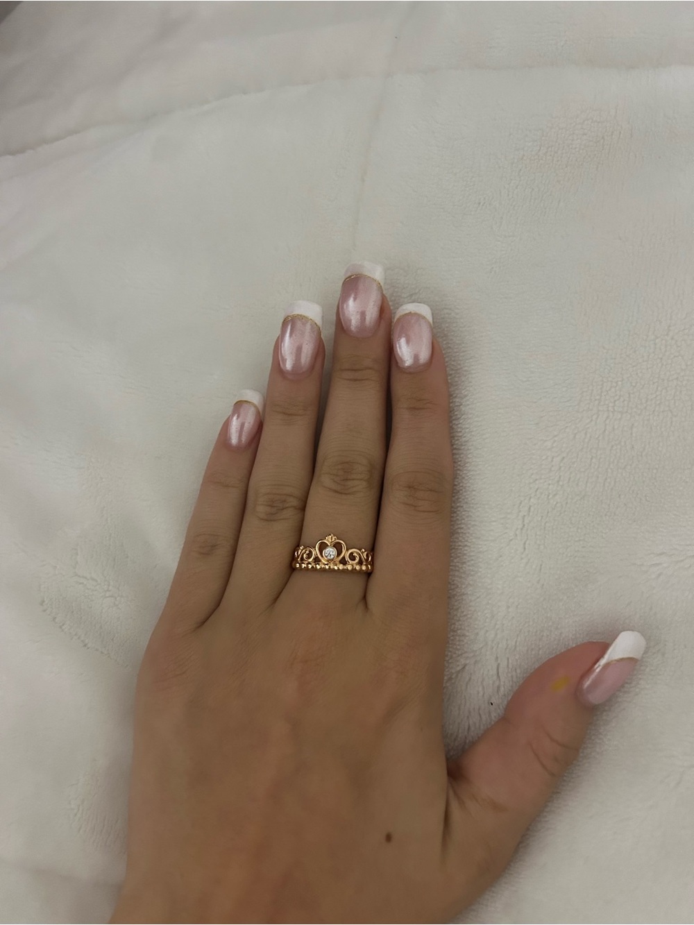 Pandora Rose Gold Heart Crown Ring with Clear Stone